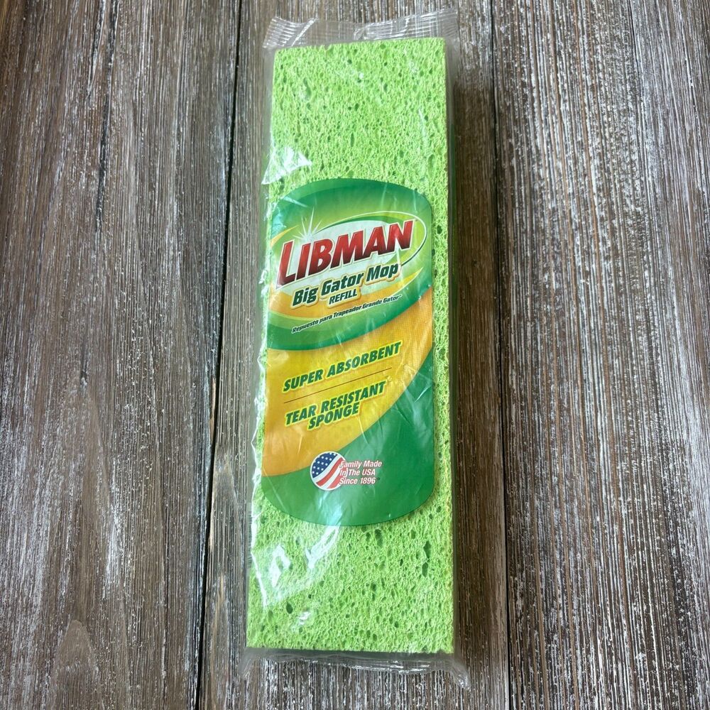 Libman Big Gator Mop Refill Super Absorbent Green New Sealed USA